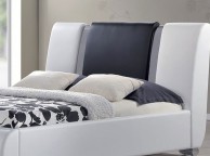 Sleep Design Sorrento 4ft6 Double White With Black Faux Leather Bed Frame Thumbnail