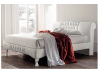 Sleep Design Knightsbridge 5ft Kingsize White Faux Leather Bed Frame Thumbnail