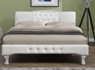 Sleep Design Knightsbridge 5ft Kingsize White Faux Leather Bed Frame Thumbnail