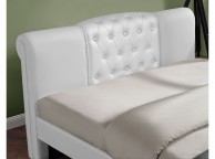 Sleep Design Knightsbridge 5ft Kingsize White Faux Leather Bed Frame Thumbnail