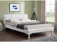 Sleep Design Knightsbridge 5ft Kingsize White Faux Leather Bed Frame Thumbnail