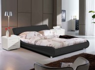 Sleep Design Madrid 5ft Kingsize Black Faux Leather Bed Frame Thumbnail