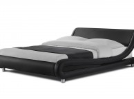 Sleep Design Madrid 5ft Kingsize Black Faux Leather Bed Frame Thumbnail