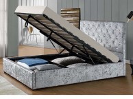 Sleep Design Chatsworth 4ft6 Double Crushed Silver Velvet Ottoman Bed Frame Thumbnail