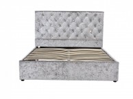 Sleep Design Chatsworth 5ft Kingsize Crushed Silver Velvet Ottoman Bed Frame Thumbnail