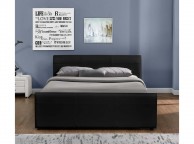 Sleep Design Venetian 4ft6 Double Black Faux Leather Storage Bed Frame Thumbnail
