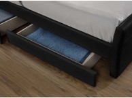 Sleep Design Venetian 4ft6 Double Black Faux Leather Storage Bed Frame Thumbnail