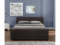Sleep Design Venetian 4ft6 Double Brown Faux Leather Storage Bed Frame Thumbnail