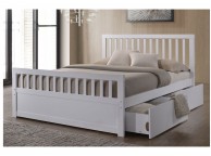 Sleep Design Delamere 4ft6 Double White Wooden Storage Bed Frame Thumbnail