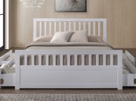 Sleep Design Delamere 4ft6 Double White Wooden Storage Bed Frame Thumbnail