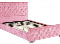 Sleep Design Beaumont 4ft6 Double Crushed Pink Velvet Bed Frame Thumbnail