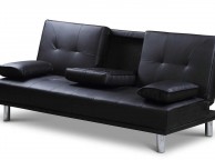 Sleep Design Manhattan Black Faux Leather Sofa Bed Thumbnail