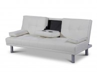 Sleep Design Manhattan White Faux Leather Sofa Bed Thumbnail