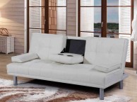 Sleep Design Manhattan White Faux Leather Sofa Bed Thumbnail