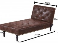 Sleep Design Charles Brown Faux Suede Chaise Lounge Bed Thumbnail