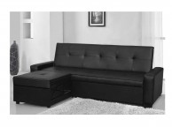 Sleep Design Seattle Black Faux Leather Sofa Bed Thumbnail