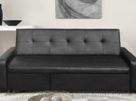 Sleep Design Seattle Black Faux Leather Sofa Bed Thumbnail