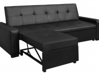 Sleep Design Seattle Black Faux Leather Sofa Bed Thumbnail
