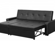 Sleep Design Seattle Black Faux Leather Sofa Bed Thumbnail