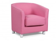 Sleep Design Vegas Pink Faux Leather Tub Chair Thumbnail