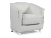 Sleep Design Endon Ivory White Faux Leather Tub Chair Thumbnail