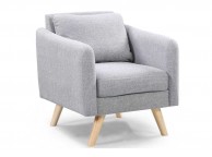 Sleep Design Blithfield Light Grey Fabric Chair And Footstool Thumbnail