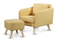 Sleep Design Longdon Yellow Fabric Chair With Footstool Thumbnail