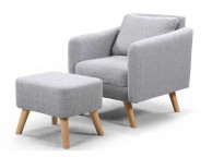 Sleep Design Blithfield Light Grey Fabric Chair And Footstool Thumbnail