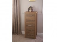 GFW Havana 5 Drawer Chest Oak Finish Thumbnail