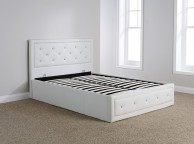 GFW Hollywood 3ft Single White Faux Leather Ottoman Lift Bed Frame Thumbnail