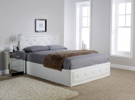 GFW Hollywood 3ft Single White Faux Leather Ottoman Lift Bed Frame Thumbnail