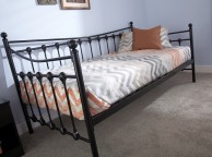 GFW Memphis 3ft Single Black Metal Day Bed with Underbed Thumbnail