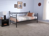 GFW Memphis 3ft Single Black Metal Day Bed with Underbed Thumbnail