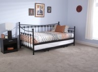 GFW Memphis 3ft Single Black Metal Day Bed with Underbed Thumbnail