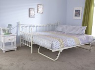 GFW Memphis 3ft Single Ivory Metal Day Bed with Underbed Thumbnail