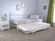 GFW Memphis 3ft Single Ivory Metal Day Bed with Underbed Thumbnail