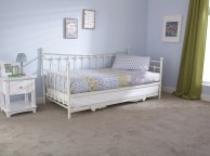 GFW Memphis 3ft Single Ivory Metal Day Bed with Underbed Thumbnail