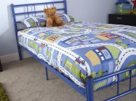 GFW Morgan 3ft Single Blue Metal Bed Frame Thumbnail