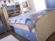 GFW Sydney 3ft Storage Bed Frame with Blue Detailing Thumbnail