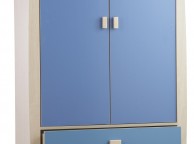 GFW Sydney Wardrobe with 2 Doors and 3 Drawers with Blue Detailing Thumbnail