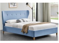 Sleep Design Kensington 4ft6 Double Blue Fabric Bed Frame Thumbnail