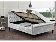 Sleep Design St James 5ft Kingsize Crushed Silver Velvet Ottoman Bed Frame Thumbnail