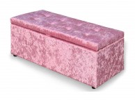 Sleep Design Crushed Pink Velvet Ottoman Blanket Box by UK Bed Store