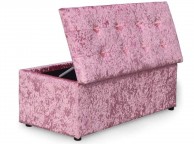 Sleep Design Crushed Pink Velvet Ottoman Blanket Box by UK Bed Store