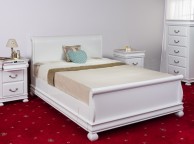 Sweet Dreams Storm 4ft6 Double White Wooden Sleigh Bed Frame With Drawers Thumbnail