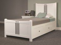 Sweet Dreams Lewis 6ft Super Kingsize Bed Frame With Drawers In White With Black Stripes Thumbnail