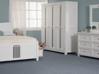 Sweet Dreams Lewis 6ft Super Kingsize Bed Frame With Drawers In White With Black Stripes Thumbnail
