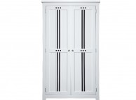 Sweet Dreams Lewis White With Black Stripes 2 Door Wardrobe Thumbnail