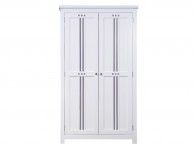 Sweet Dreams Lewis White With Grey Stripes 2 Door Wardrobe Thumbnail