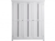 Sweet Dreams Lewis White With Grey Stripes 3 Door Wardrobe Thumbnail